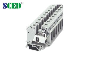 Wholesale 15.2mm Grey Din Rail PCB Terminal Blocks 600V 115A Double Decks from china suppliers