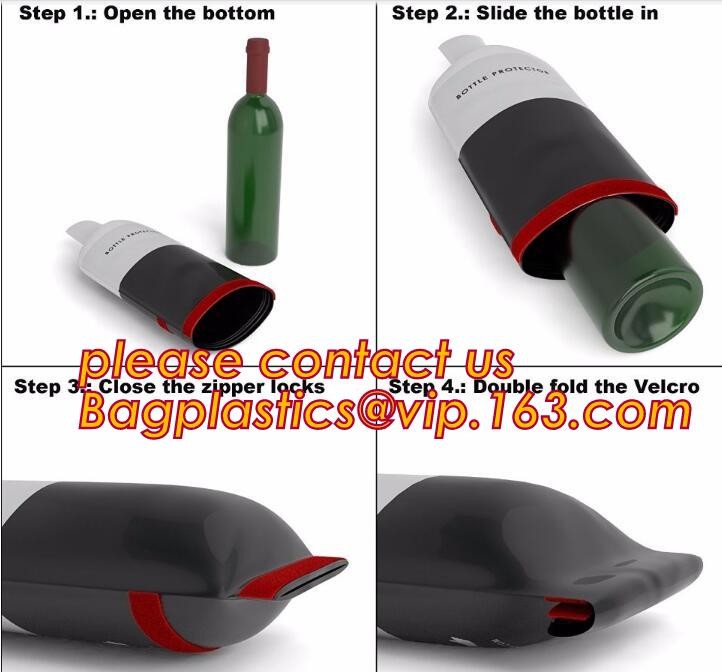 Bottle Protector Bubble Travel Bag,Travel Trip Bag With Bubble Inside And Double Zip lockks,Sleeve Travel Bag - Inner Skin