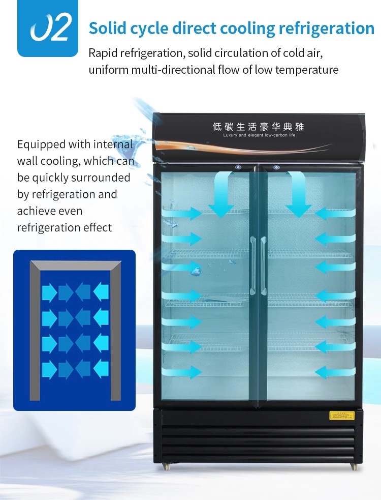 upright glass door beverage display cooler and refrigeration display cabinet