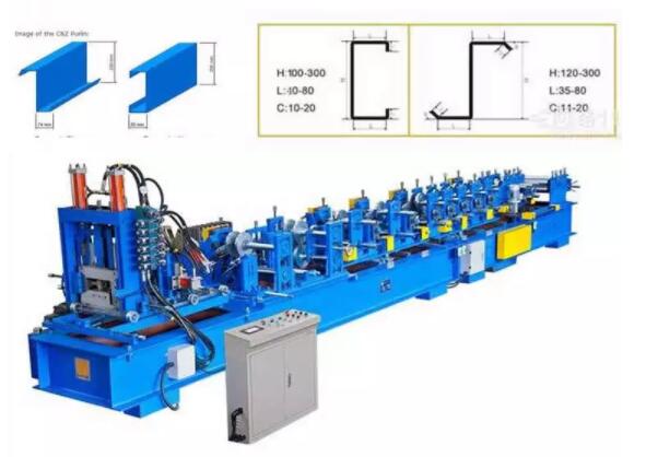 20m/Min C&Z Purlin Roll Forming Machine , Z C Channel Making Machine
