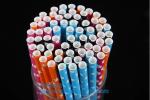 Biodegradable Eco Friendly Dinnerware Polka Dot Striped Paper Straw / Kraft