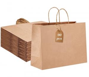 Wholesale Gravure Printing Flat Bottom Kraft Paper Bag for Merchandise Nature Clothes Shopping from china suppliers