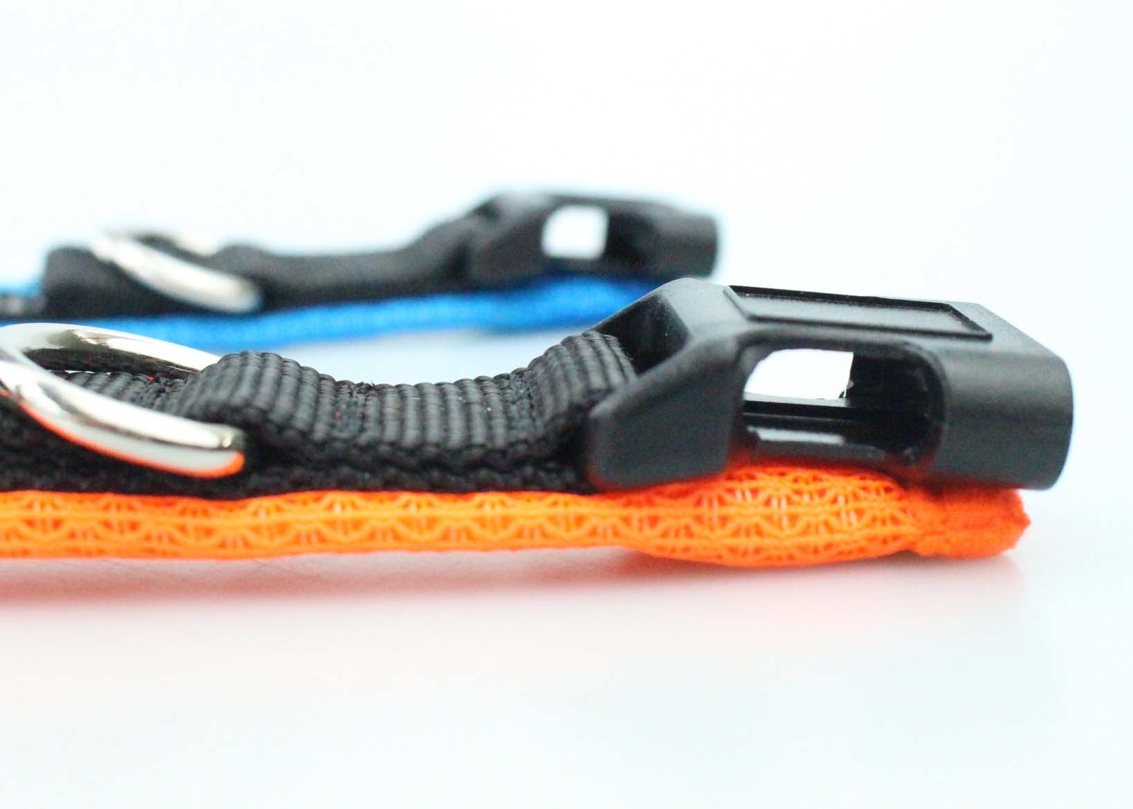 Durable Soft Strong Nylon Dog Collars Adjustable Cat / Puppy Collar Orange / Blue