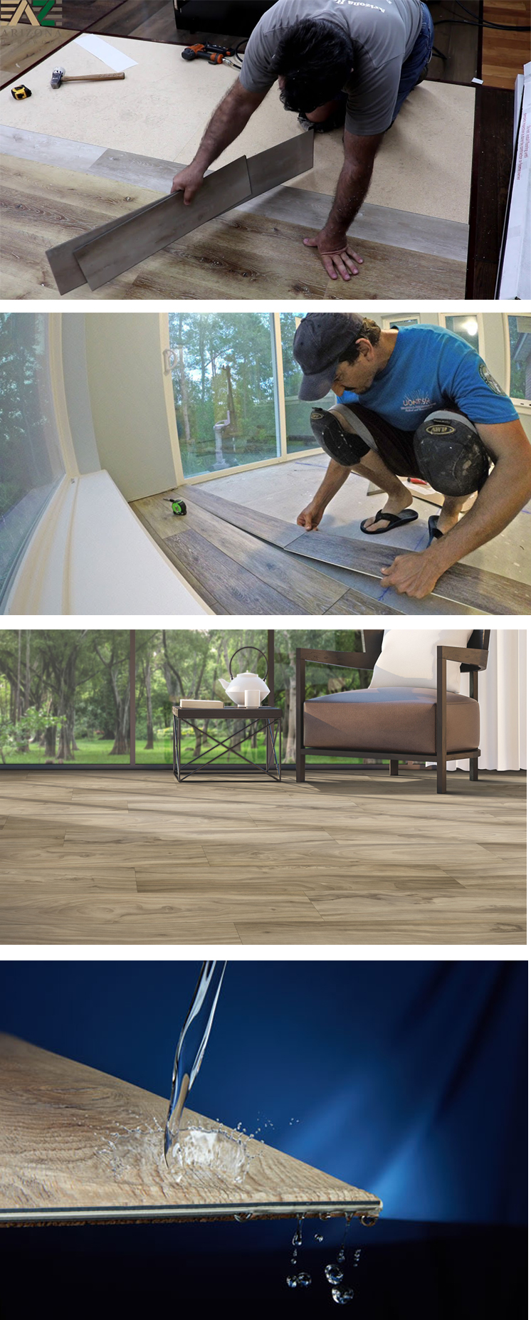 Simple Color Spc Click Flooring Made from 100% Virgin Materials for Easy Installation
