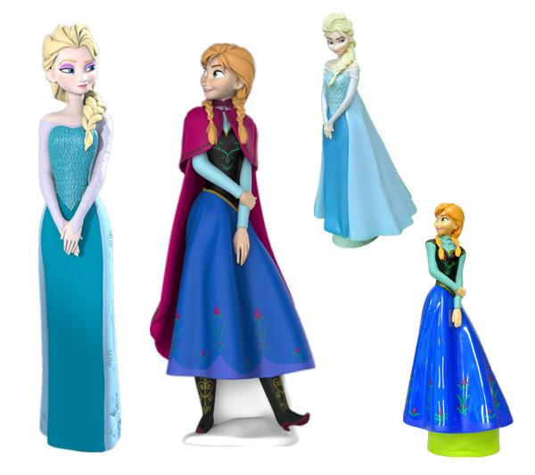 Blue Snow Color Disney Frozen Figurines Cartoon Shampoo Bottle ANNA ELSA