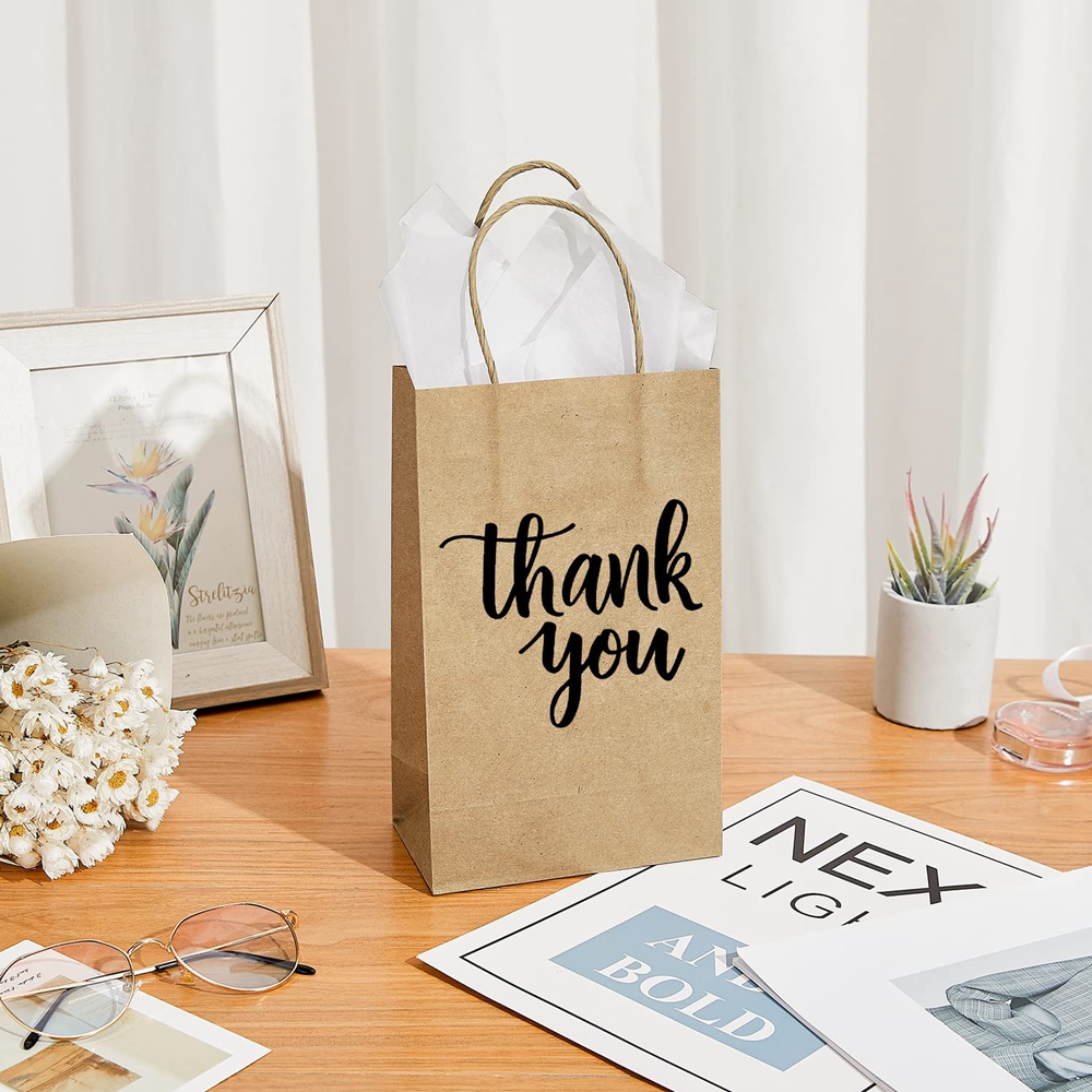 Customized Logo Zhejiang Personalized Design Custom Picture Kraft Paper Bags With Thank You
