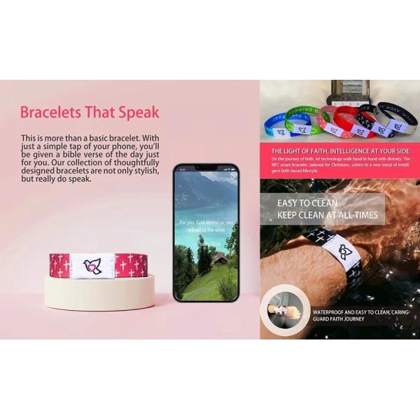 NFC Christian Daily Bible Verse Bracelet Temperature Resistant -30°C to 60°C Durability