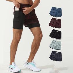 Wholesale Camo Running Shorts Men 2 in 1 Double-Deck Quick Dry Gym Sport Shorts Fitness Jogging Workout Shorts Men Sports Short Pants from china suppliers