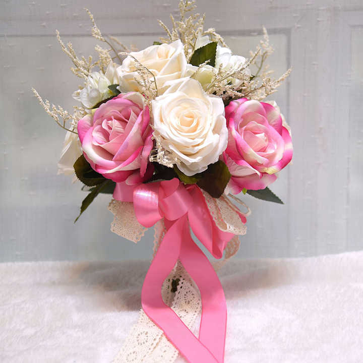 Artificial Flower Bouquet Rose Peony Silk Flowers for Wedding Decoration Bride Bridesmaid Bridal Bouquet Flower