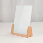 Durable Tabletop Sublimation Glass Photo Frame With Wooden U Shaped Base