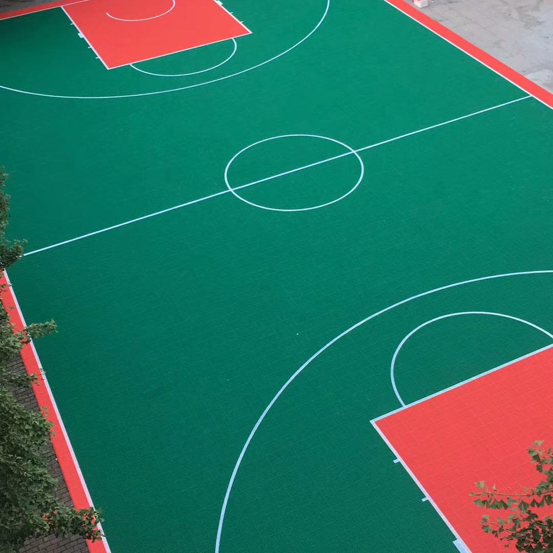 Blue PP Interlocking Sports Flooring 3.5mm 4.5mm 6mm Outdoor Sports Interlocking Tiles