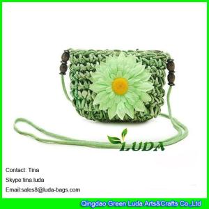 Wholesale LUDA Women Crochet Sling Shoulder Handbag Cross Body Beach straw Bag Summer Purse from china suppliers
