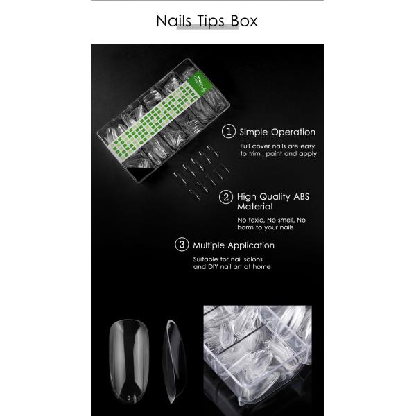 French Style Pure Only 500pcs Clear/nature Practice Display Thin Round Shape Nail Tips for Professional