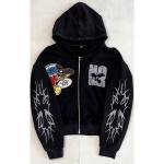 French Terry Acid Wash Zip Through Hoodie Crop Top Hoodie Double Way Zipper