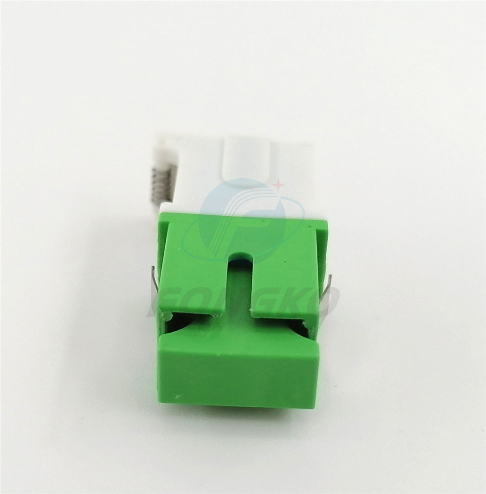 Auto Shutter APC Simplex Singlemode White Green Shell metal shrapnel Adapters SC/APC Fiber Optic Adapter