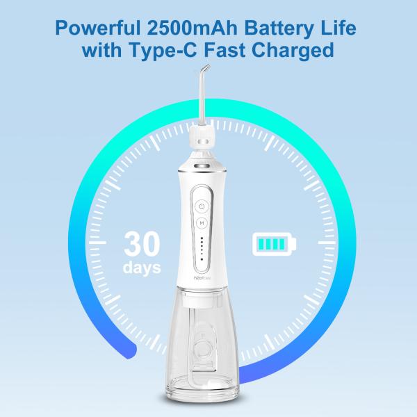 Dental Water Flosser For Teeth whitening Cleaning , Portable Ipx7 Cordless Oral