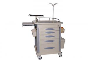 China CE ISO Certified Medical Crash Cart Hospital Resuscitation Trolley With Five Drawers on sale
