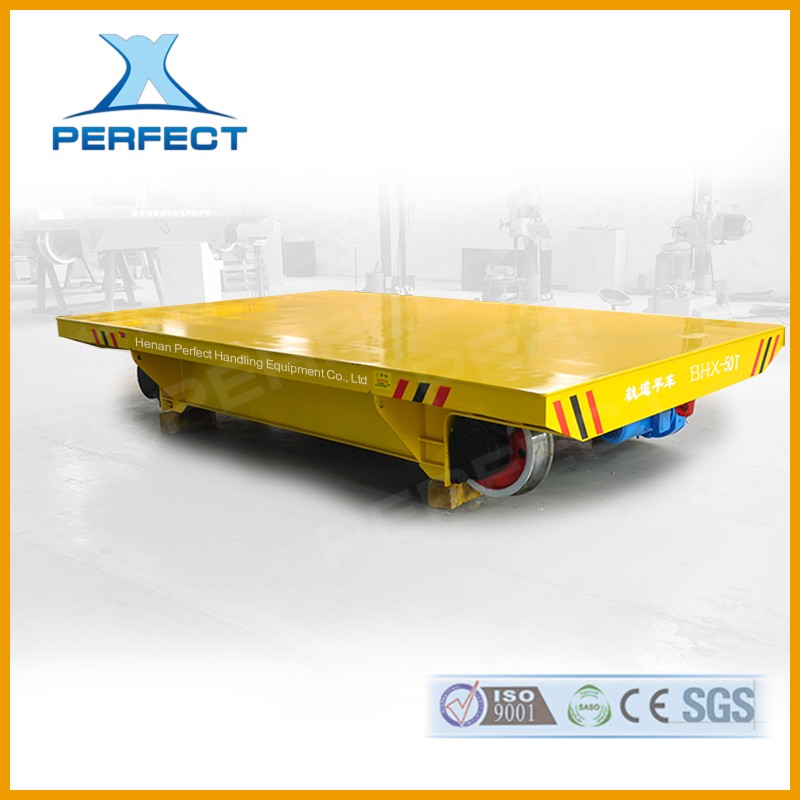 Custom remote control/pendant 1-300t Flat Low Bed Rail Industrial Trolleys