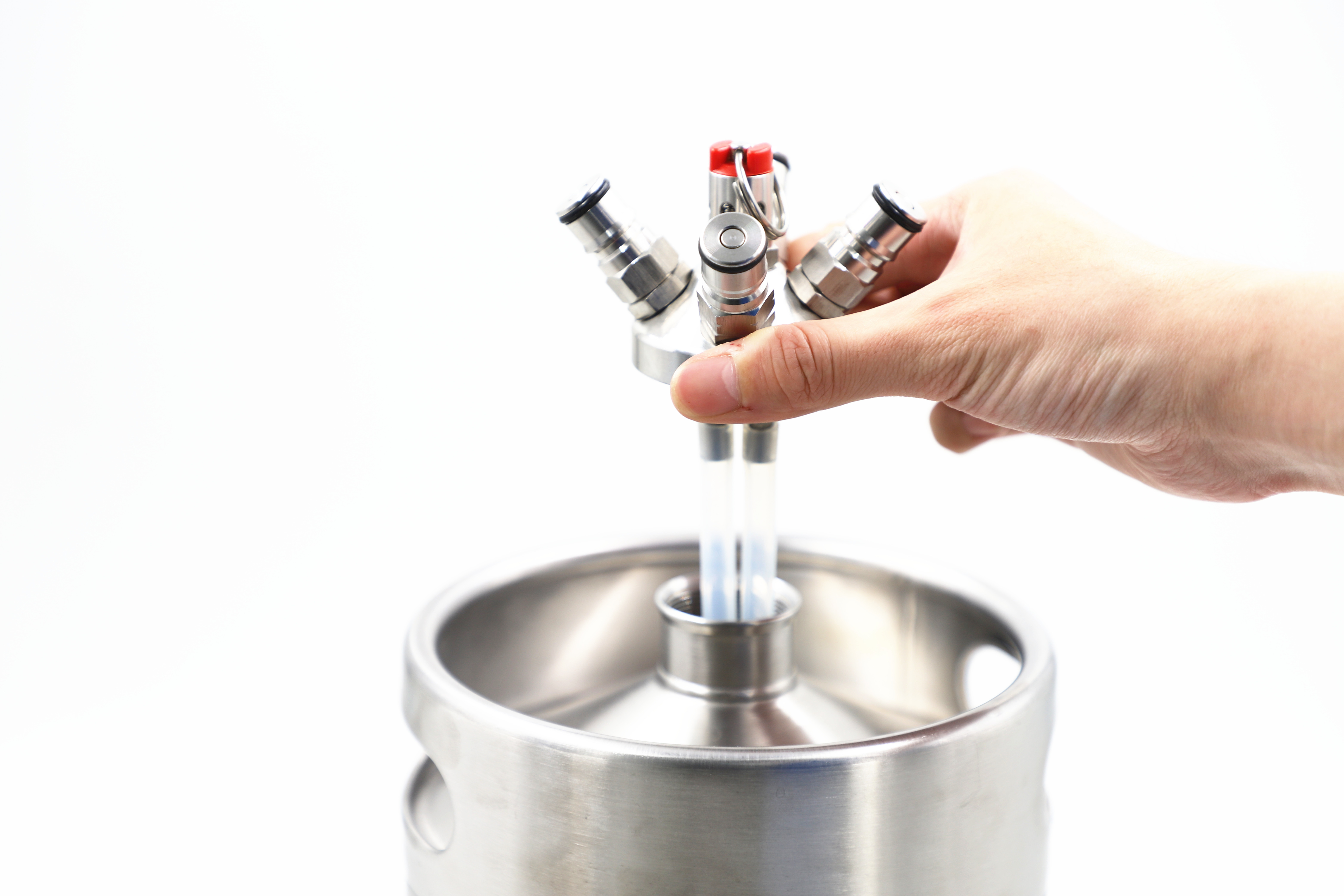 Five Clover Ball Lock Mini Keg , 18/8 Stainless Steel Ball Lock Tapping Head