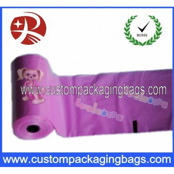 Gravure Or Offest Printing Cerise Dog Poop Bags With Corn Starch
