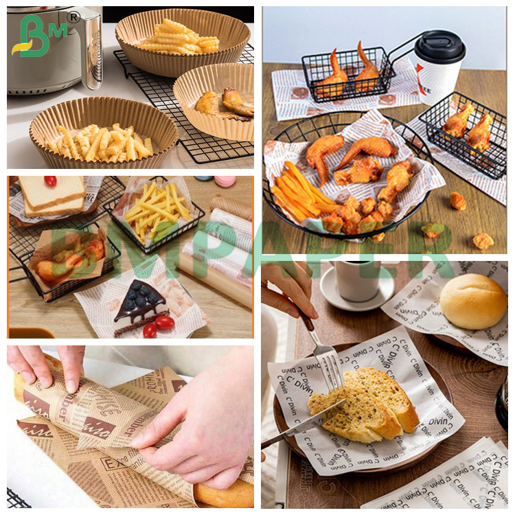 30 - 90g Greaseproof Resistant Paper Burger Packing Paper Sheets