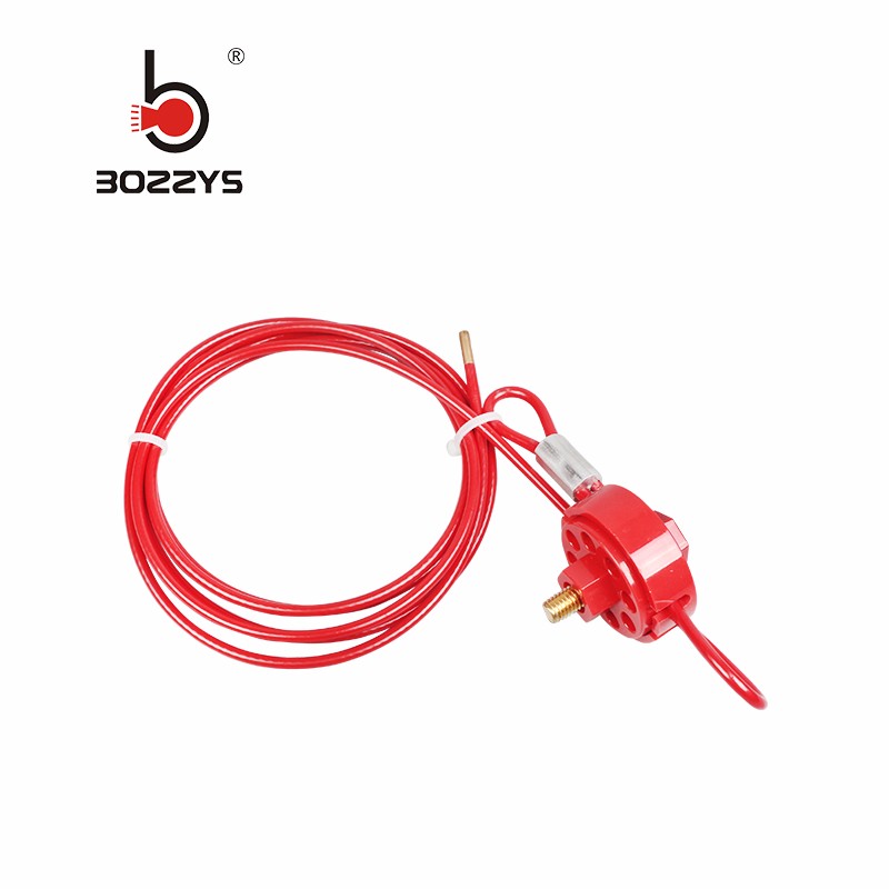 Yellow Adjustable Cable Lockout Impact Resistant Lock Handle Rotatable