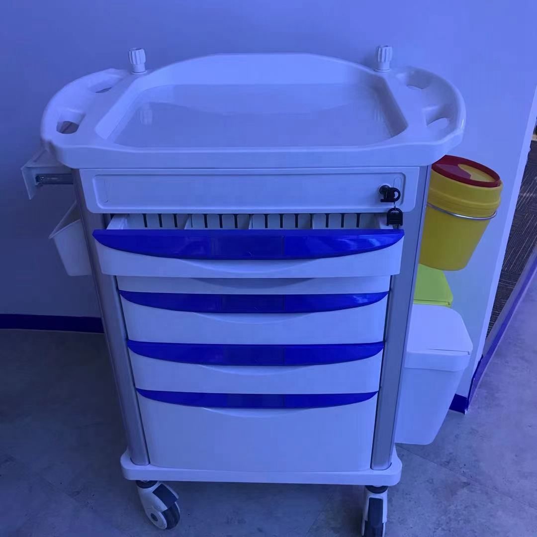 Durable Crash Cart Emergency Medical Trolley Equipment 520MM