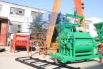 Green Twin Shaft JS1000 Concrete Mixer Building Construction Tools / Equipment