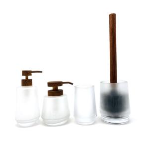 Wholesale Waterdrop shape Glass Bath countertop Set For Home hotel fogged white color from china suppliers