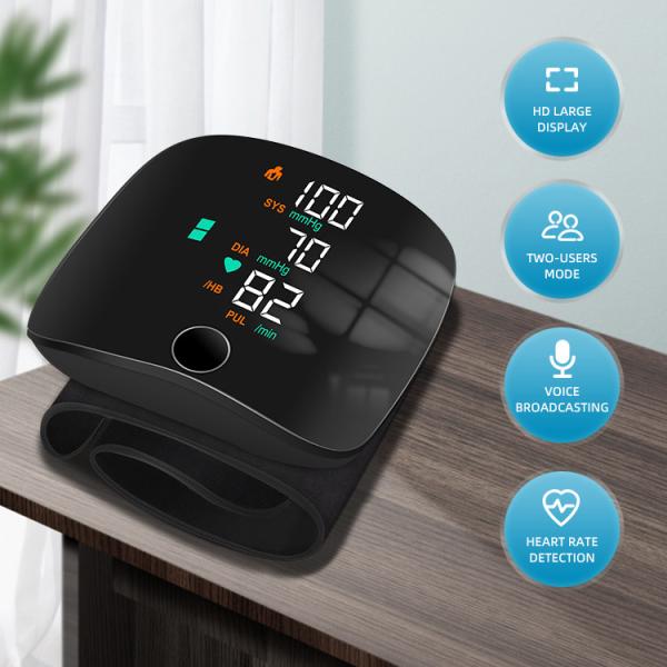 Medical Voice Wrist Sphygmomanometer BP Machine Eletronic Digital Wrist Blood
