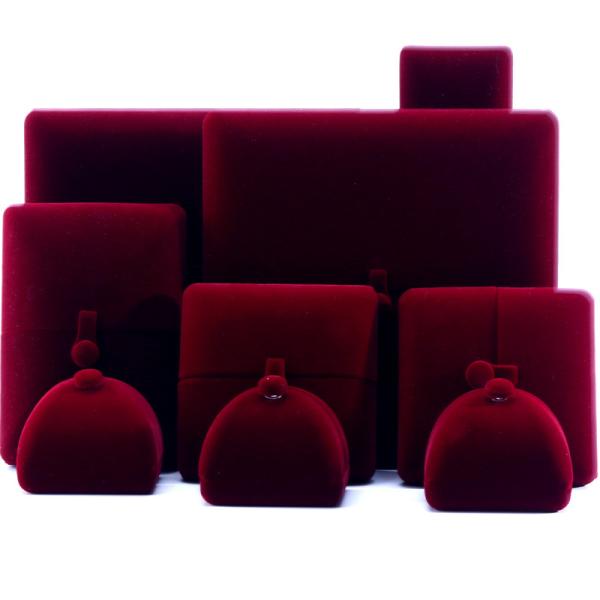 Customized Size Red Velvet Jewelry Box for Luxury Bracelets Earrings and