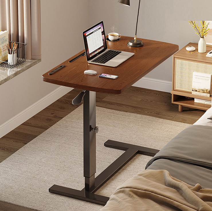 Foldable Multifunction Wooden House Table Modern Nordic Style Height Adjustable Manual Study Desk for Kids Brown