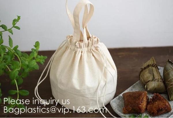 Natural Beige Thick Canvas Drawstring Pouches Produce Bags Muslin Bags Gift Bags
