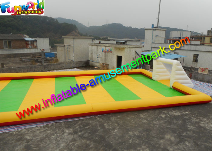 Sewed Inflatable Sports Games Soapy Football Field 20m X 10m