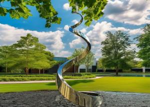 Wholesale High Quality Stainless Steel Spiral Statue Polished Garden Water Fountain Metal Sculpture Metal Crafts for Sale from china suppliers