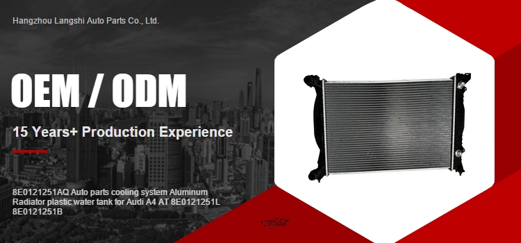 8E0121251L OE NO. Radiator and Water Tank for Audi A4 AT 8E0121251B 1999-2012 Edition