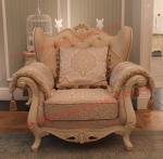 Luxury French-type Sofa set made by Wooden Carving Frame with Fabric Upholstery