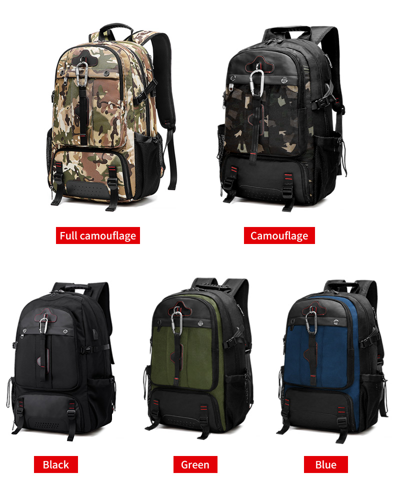 Oxford 65 Liter Hiking Backpack Camouflage Hiking Backpack OEM/ODM