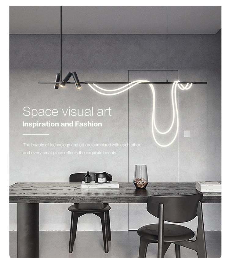 Nordic Designer Long Arc Lamp Spotlight chandelier dining room Bar Minimalism Chandelier(WH-MI-391)