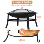 26 inch fire pits for outdoor camping smokeless round wood burning 66*66*42 cm