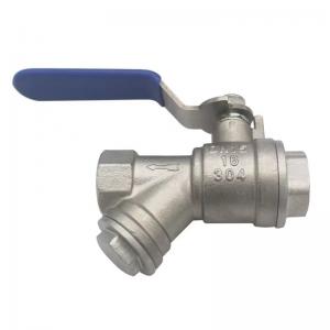 China Stainless Steel Long Lever Handle Filter Spherical Bullet Ball Valve Straight Through Type on sale
