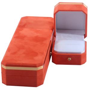 Wholesale Jewelry Package for Wedding Necklace Earrings and Ring Hanhong Custom Orange Velvet Box from china suppliers