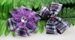 Custom Printed Grosgrain Ribbon Tartan / Grid Ribbon Decoration Bows For Dress /