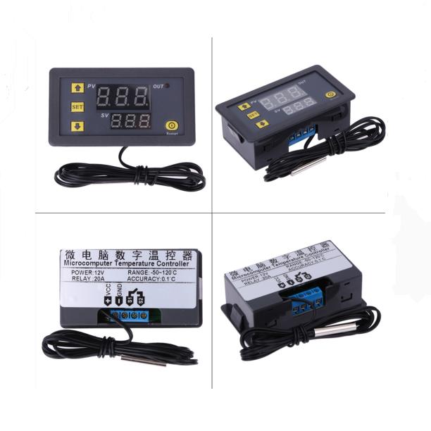 W3230 DC12V Digital Temperature Controller Red And Blue Display 20A -55-120 Degree Temperature Measurement Data Save