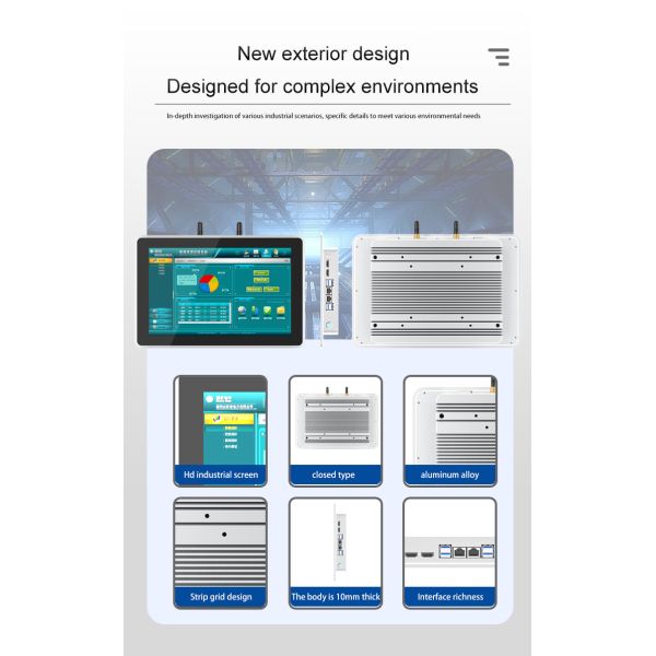 Multi-Sized Factory Wholesale Industrial Panel PC-Wall Mount Android Touch Screen Computer LCD Display 1280x800/1920x1080