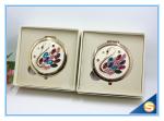 Shinny Gifts Rhinestone Small Metal Mirror For Craft Crystal Round Shape Pocket