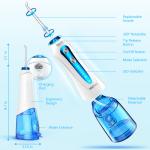USB Charging Water Jet Flosser For Teeth 4 Cleaning Modes IPX7 Waterproof
