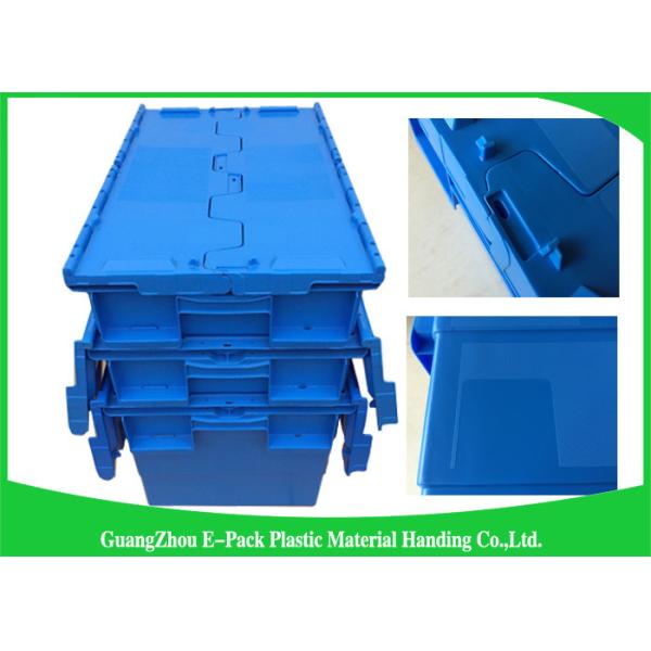600 * 400 * 315mm Plastic Attached Lid Containers Stackable And Nestable PP Materials