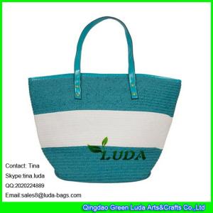 Wholesale LUDA 2016 summer striped tote bag fashion handmade storage basket with handles from china suppliers