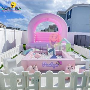 Wholesale Pink Toddler Inflatable Soft Play Equipment Rainbow Kids Bouncer Set With Slide from china suppliers